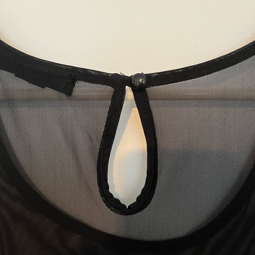 Rouged Bodycon Dress w/ Sheer Top